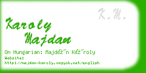 karoly majdan business card